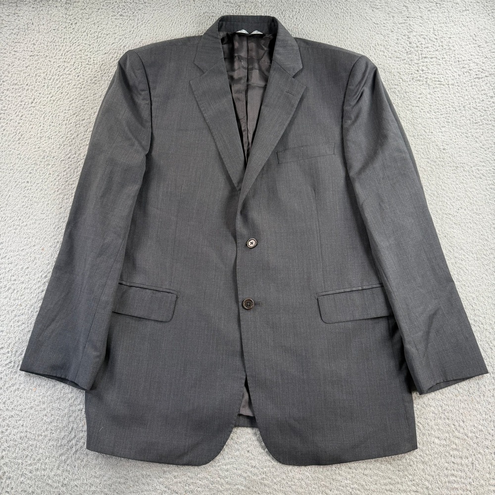 Ermenegildo Zegna Blazer Mens 42R Gray Wool Silk Italy Saks Fifth Avenue